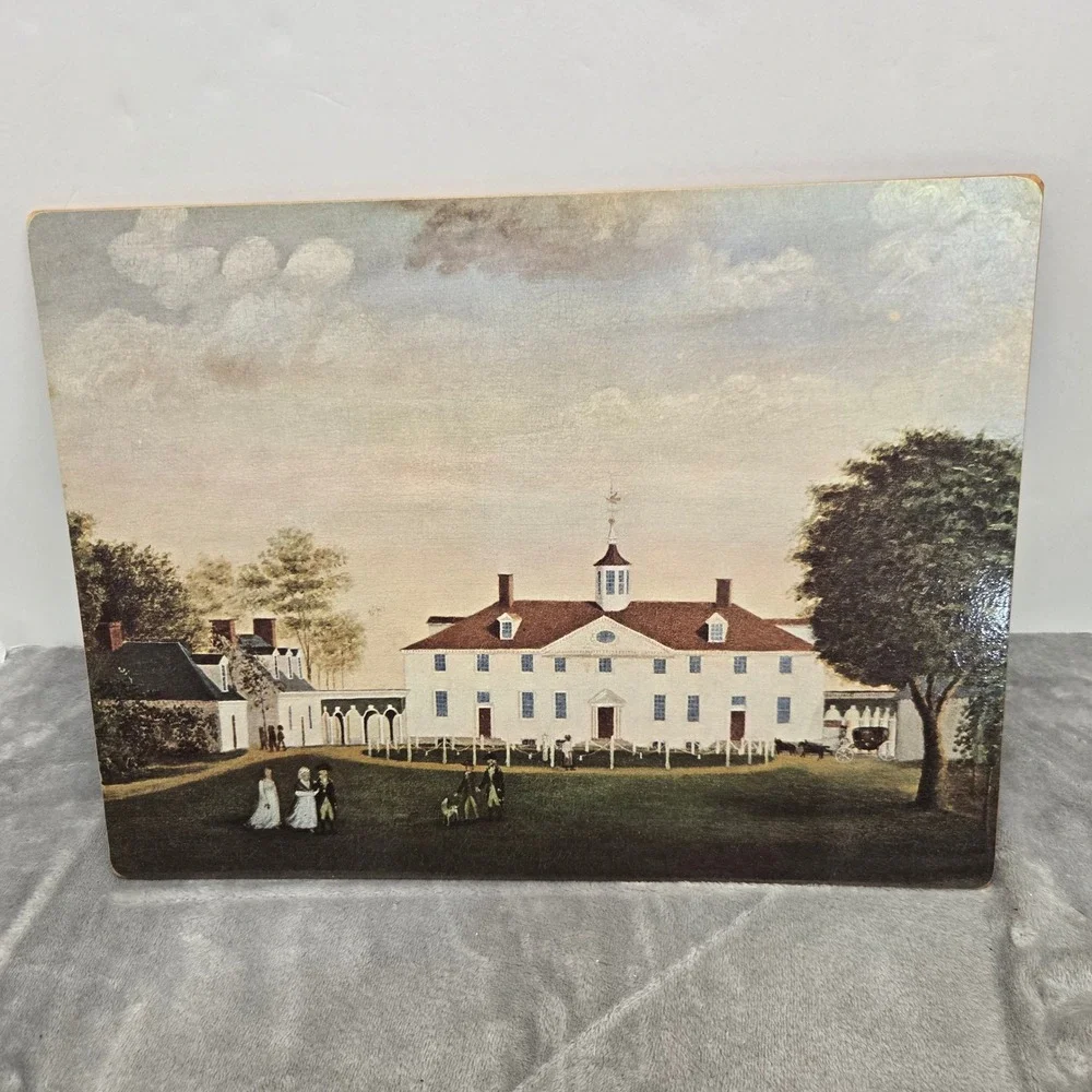 Mount Vernon George Washington Estate Cork Backed Placemat Folk Art Colonial